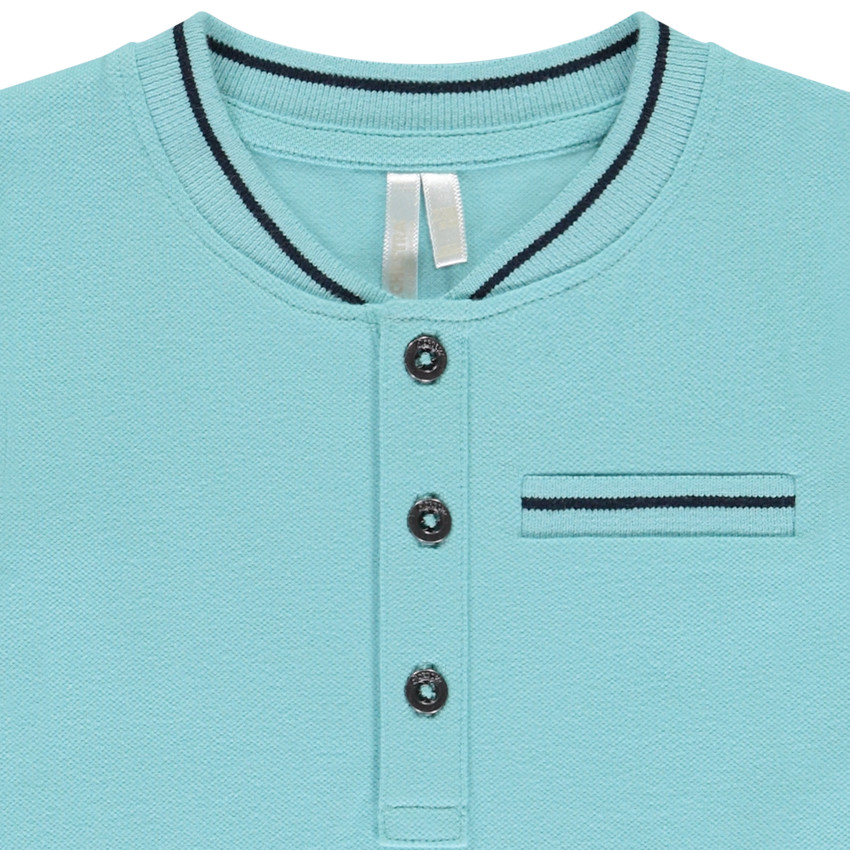 Polo manches courtes uni à col teddy pour bébé garçon 