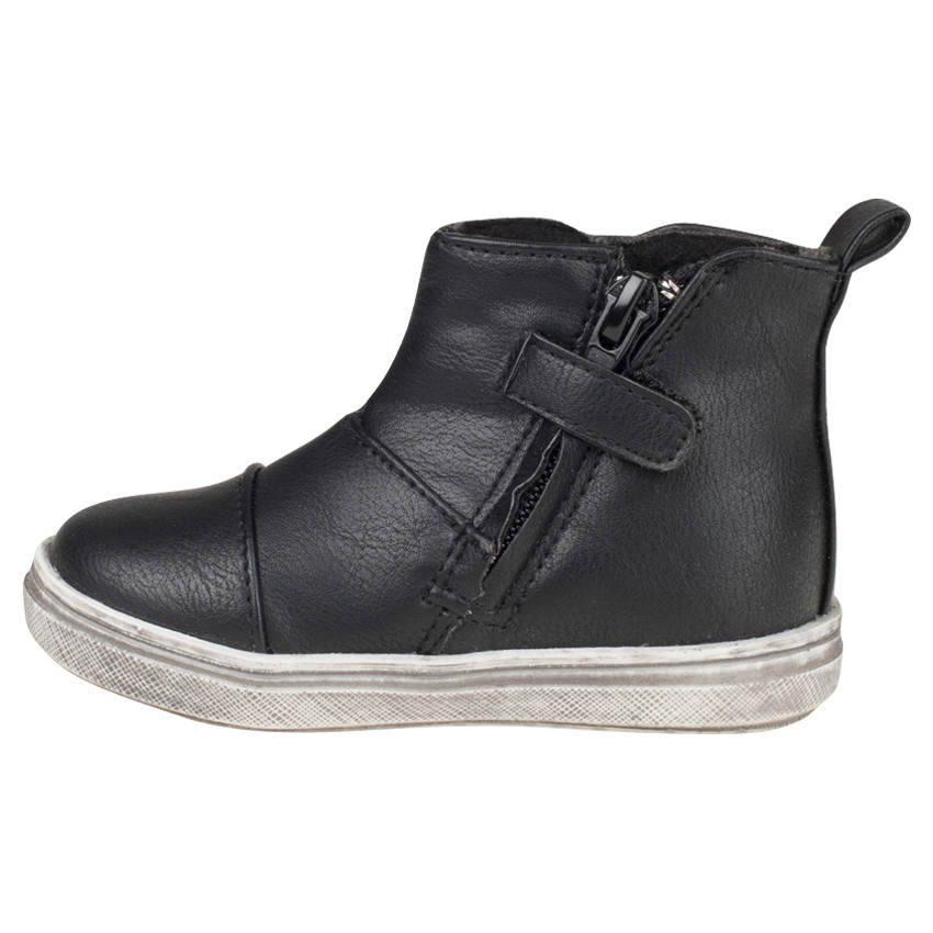 Bottillons aspect cuir avec élastique imprimé léopard brillant 