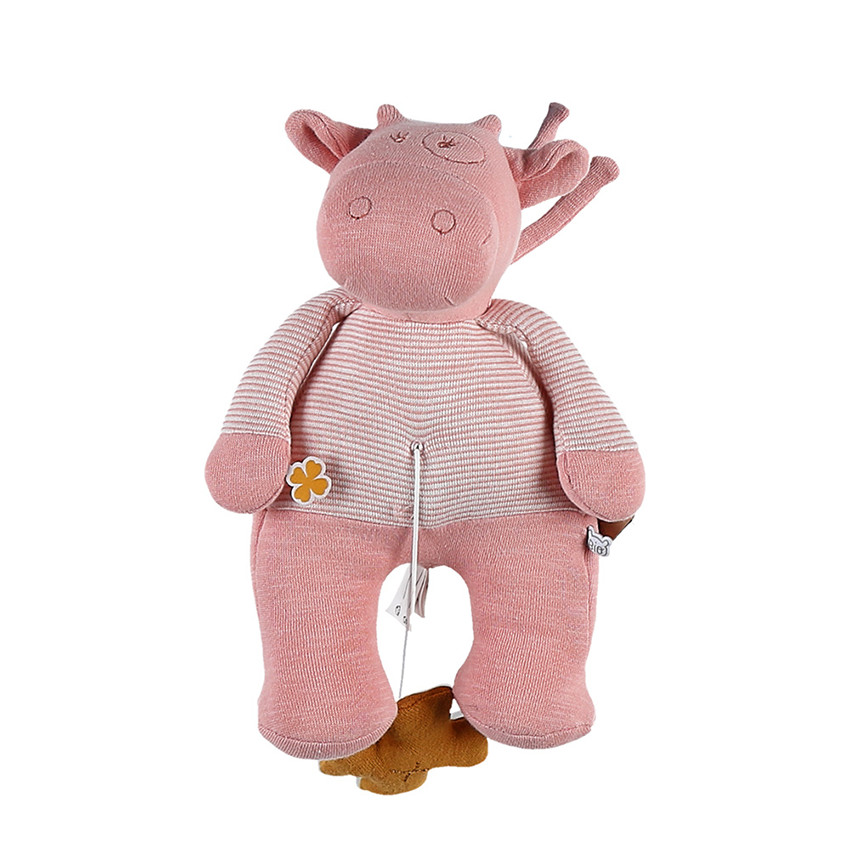 Peluche musicale en coton Lola - Rose  