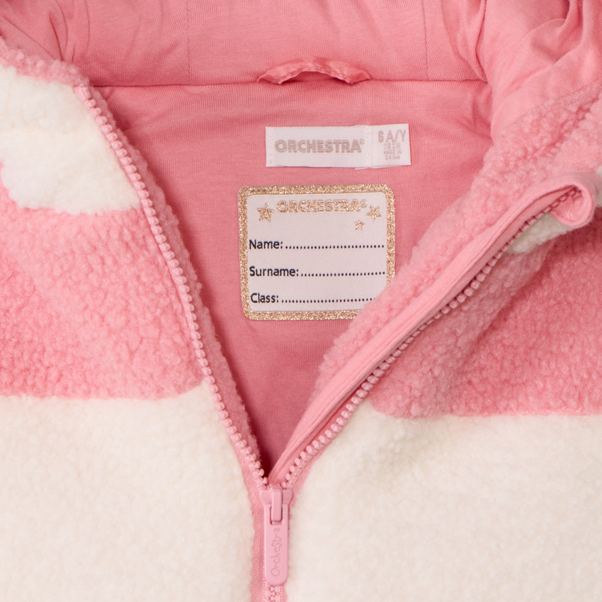 Blouson en sherpa moutonné effet colorblock pour fille  