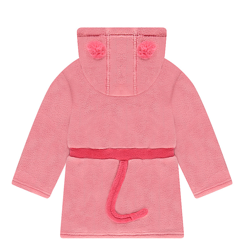 Robe de chambre à capuche en sherpa avec détails brodés souris  