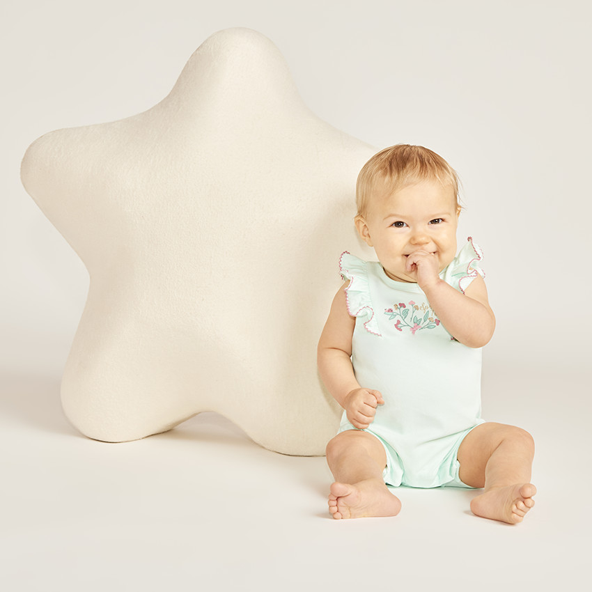 Lot de 2 combinaisons courtes motifs fleuris pour bébé fille 