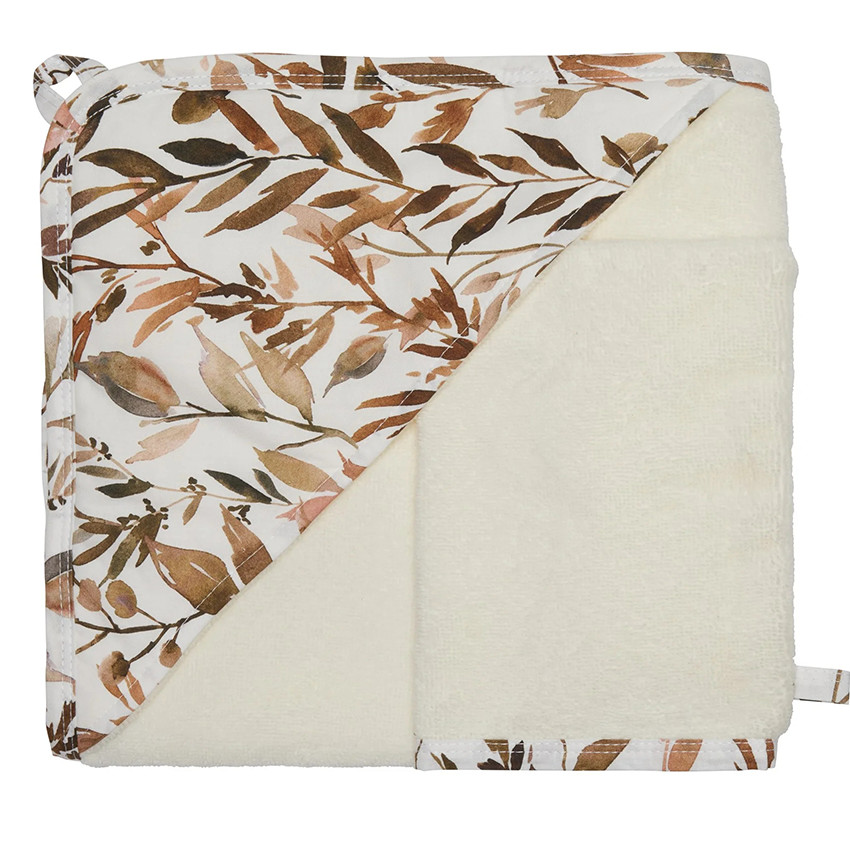 Cape de bain + gant de toilette - Caramel Forest