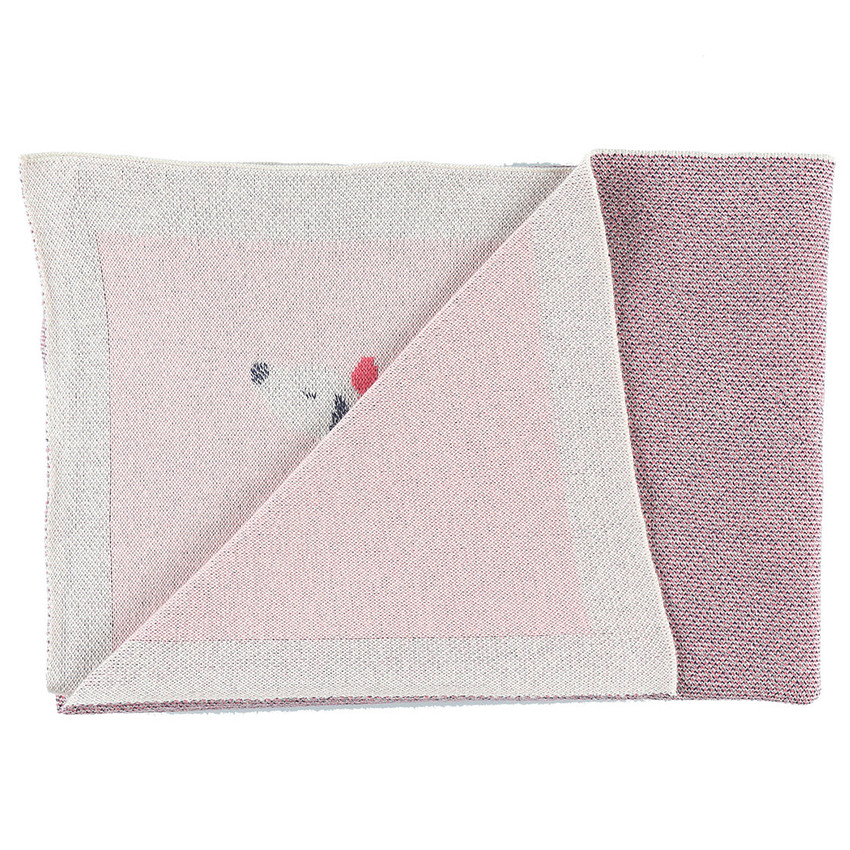 Couverture en tricot Jacquard Bio 75x100cm - Amy & Zoé 
