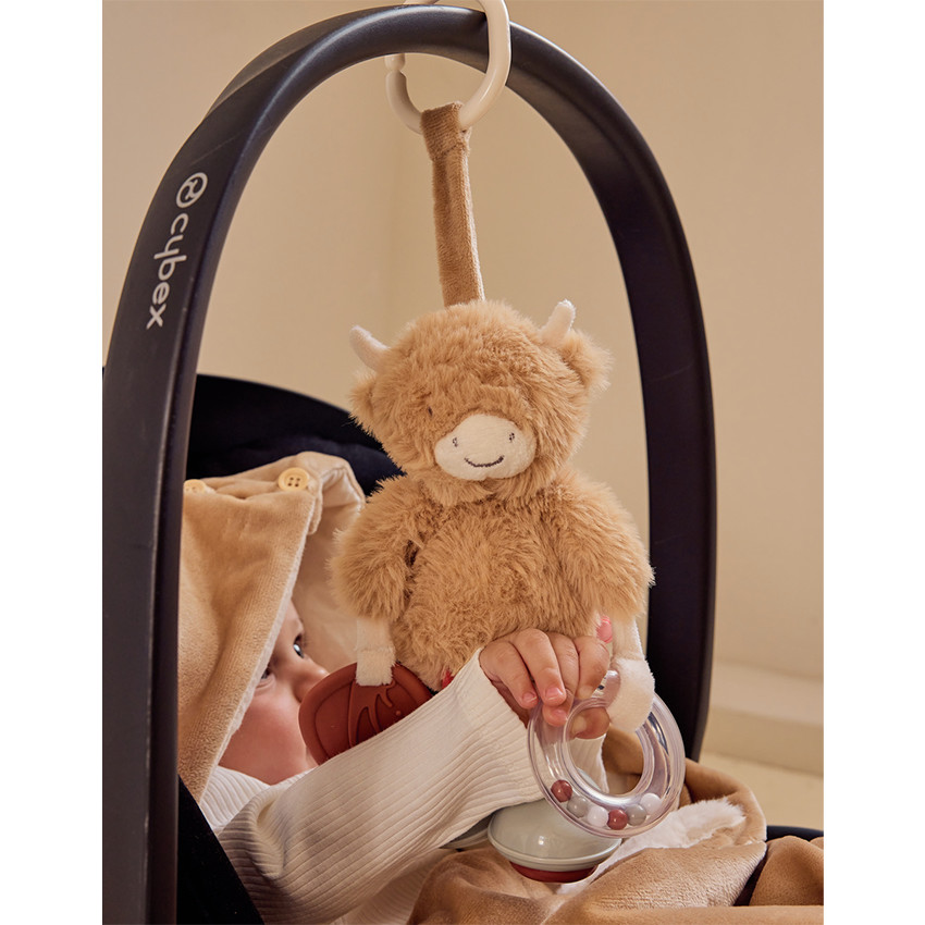 Peluche activité de voyage Vache Fluffy Beige 