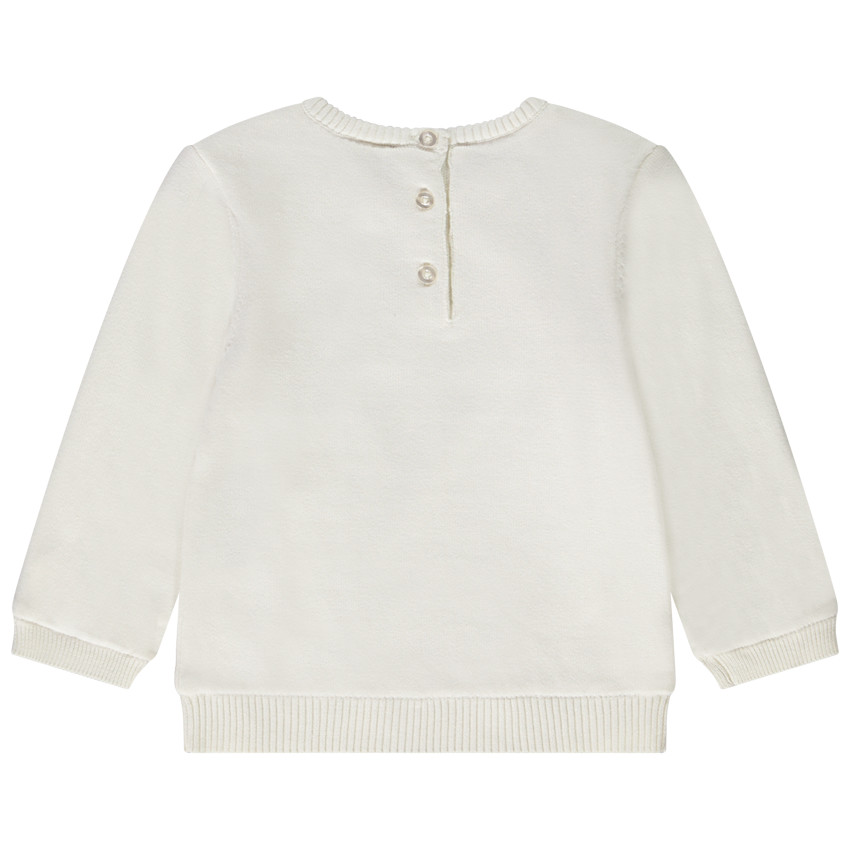 Pull en tricot print pingouin avec détails pailletés pour bébé fille 