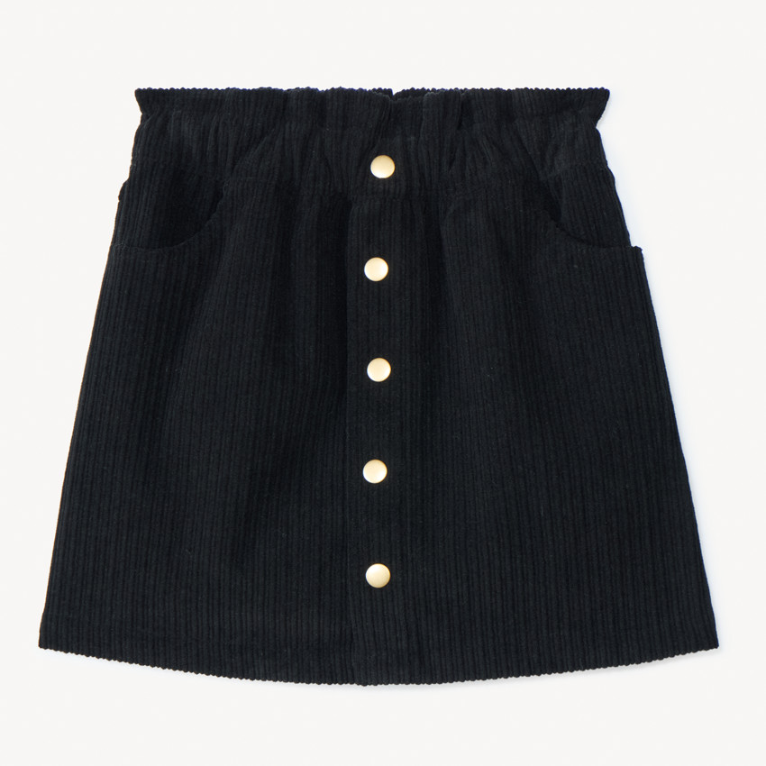 Jupe en velours côtelé avec boutons décoratifs pour fille