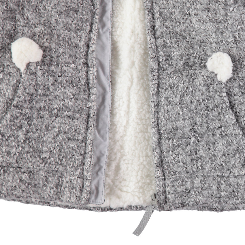 Veste en maille fantaisie doublée sherpa  