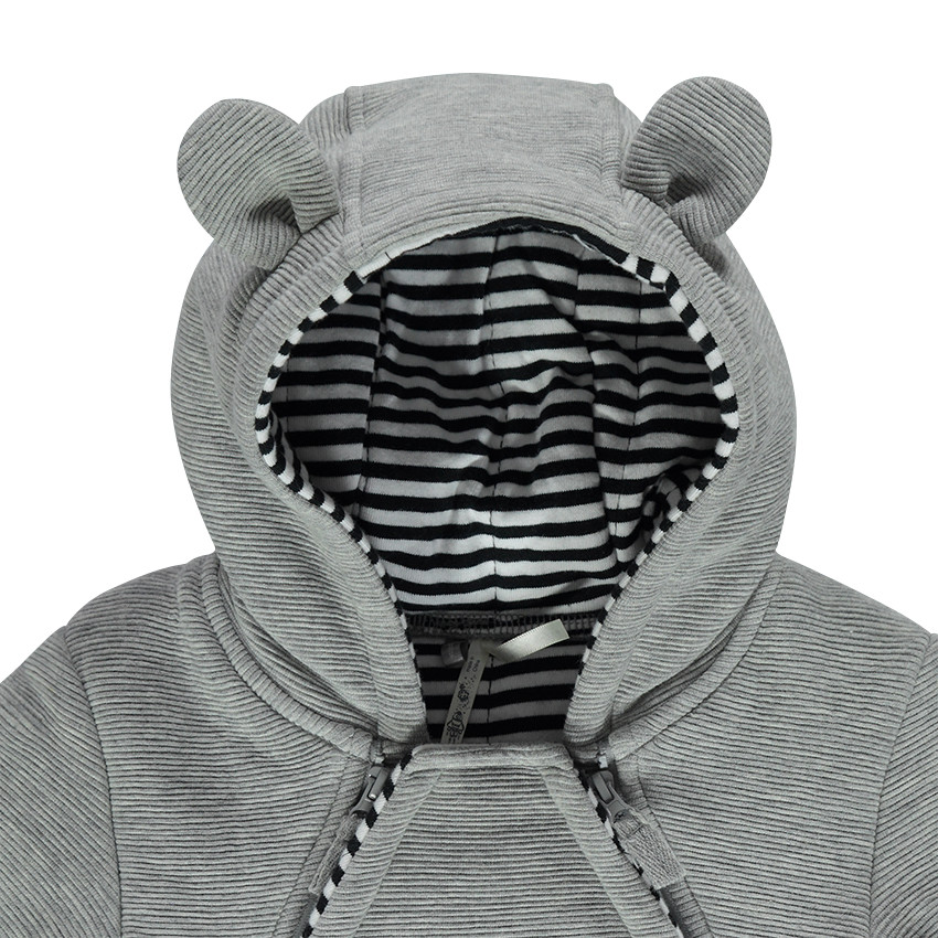 Combi-pilote en ottoman avec girafe brodée et oreilles cousues 