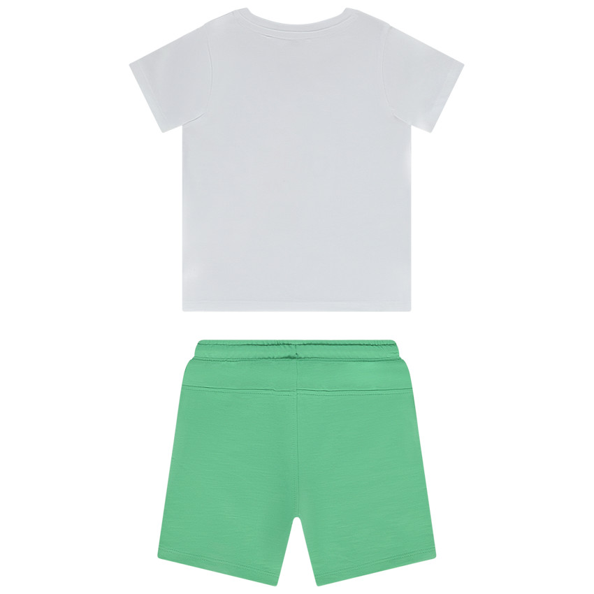 Ensemble 2 pièces t-shirt printé + bermuda avec motif en relief pour bébé garçon 