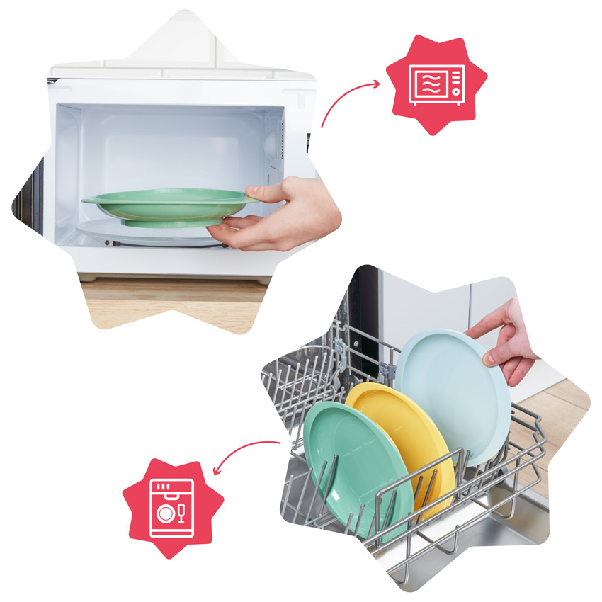 Lot de 3 assiettes anti-dérapantes - Multicolore Main Lot de 3 assiettes anti-dérapantes - Multicolore