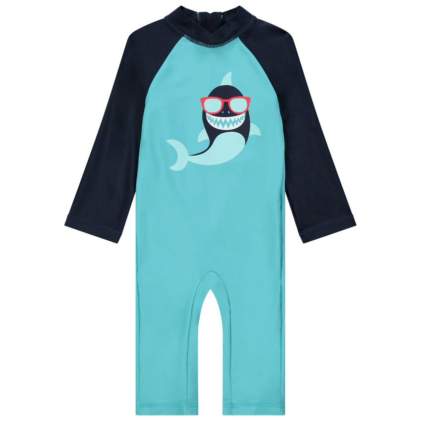 Maillot de bain anti-UV 50+ forme combinaison print requin