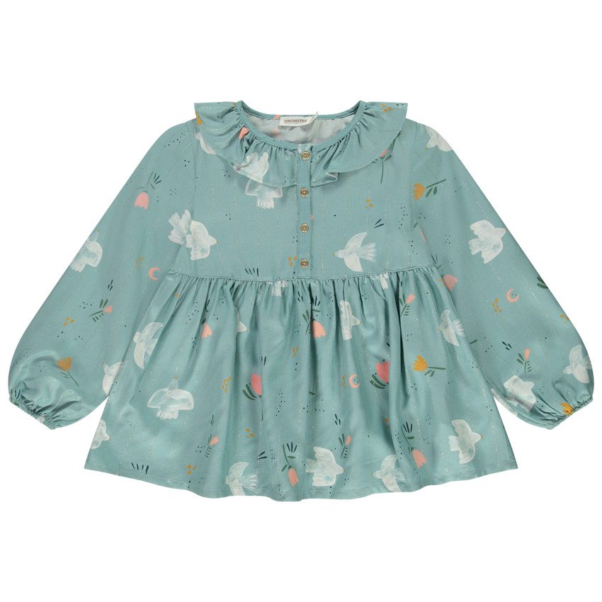 Tunique manches longues imprimé colombes pour fille