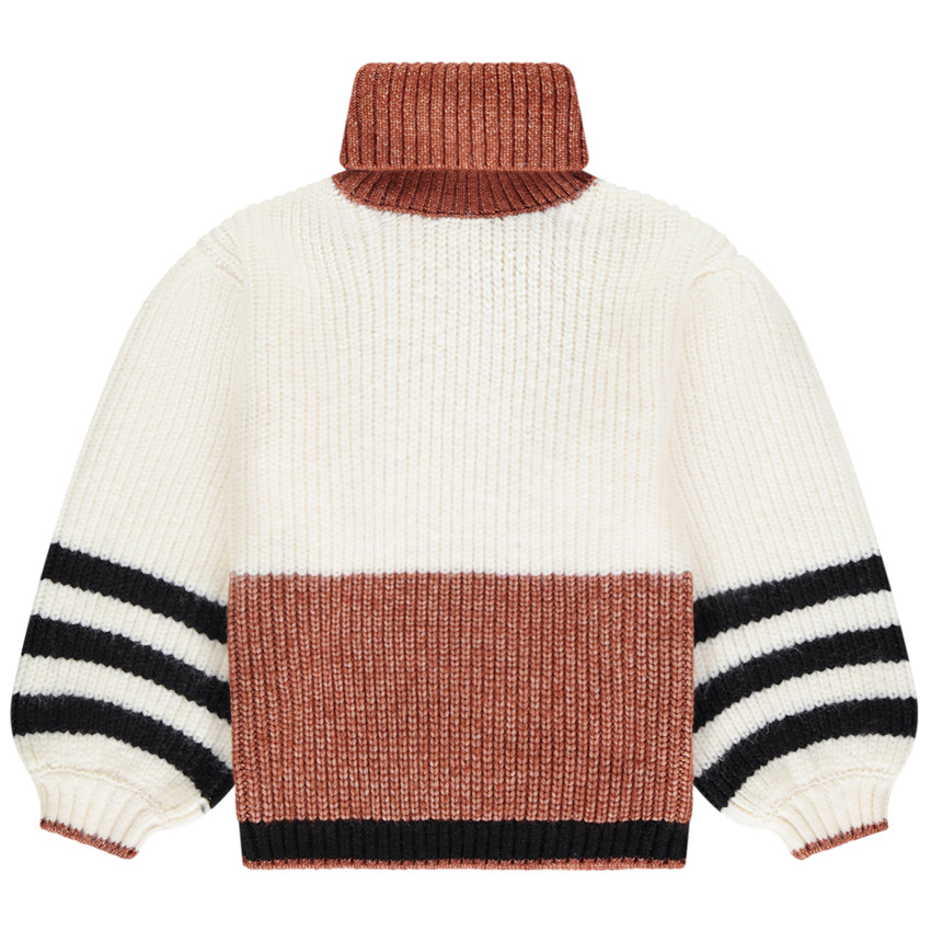 Pull en tricot chenille effet color block pour fille 