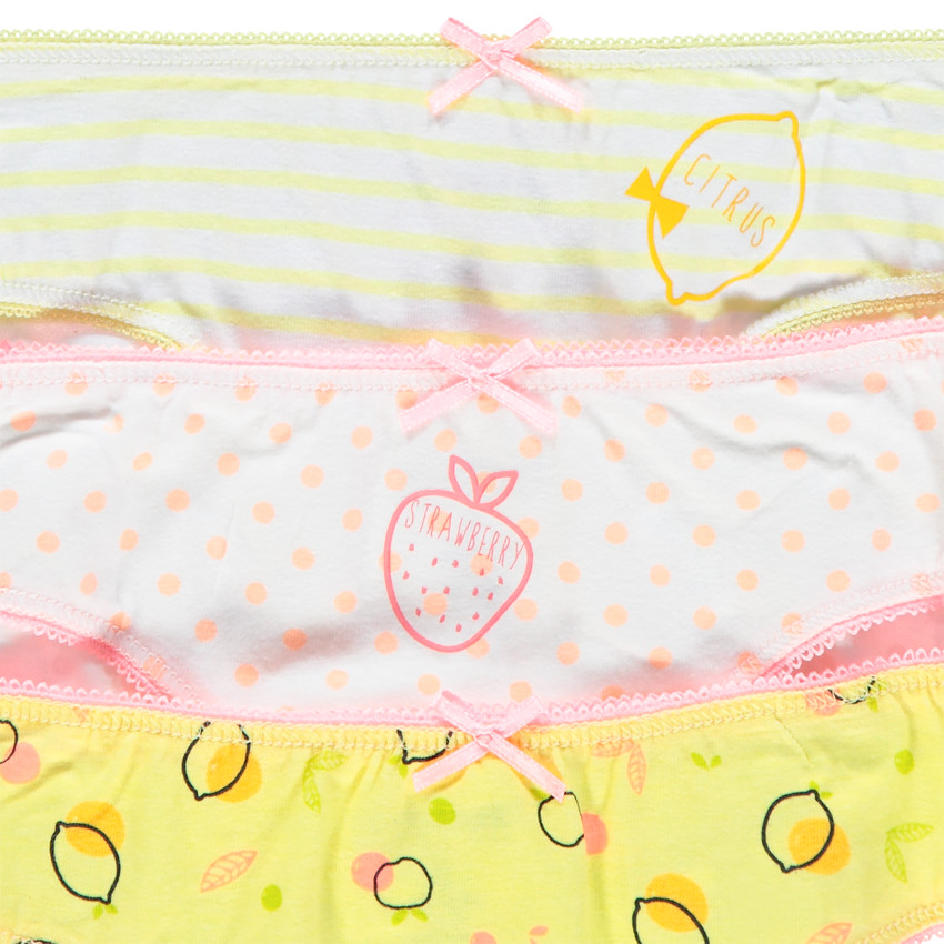 Lot de 3 culottes en coton à fruits imprimés 
