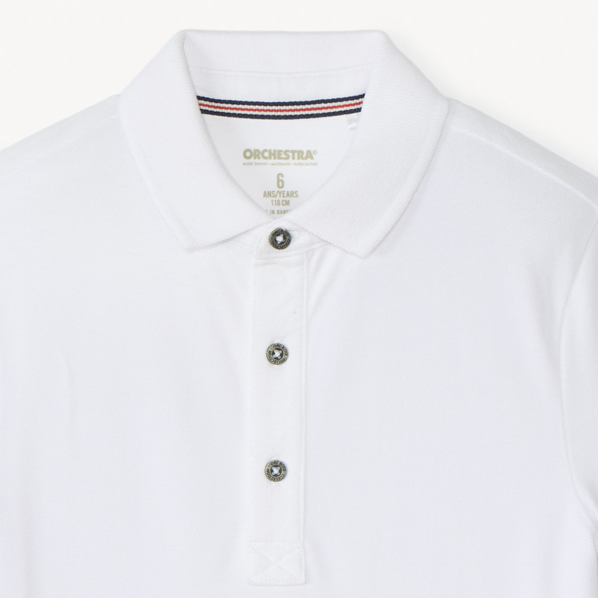 Polo manches courtes uni coton pour garçon 