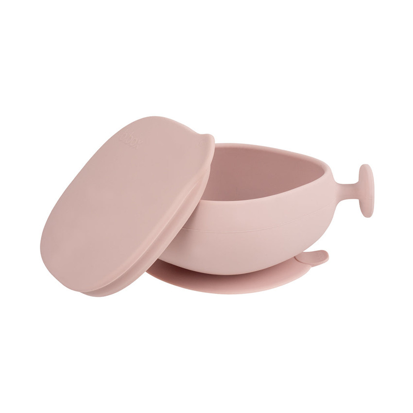 Bol en silicone avec ventouse et couvercle Blush 