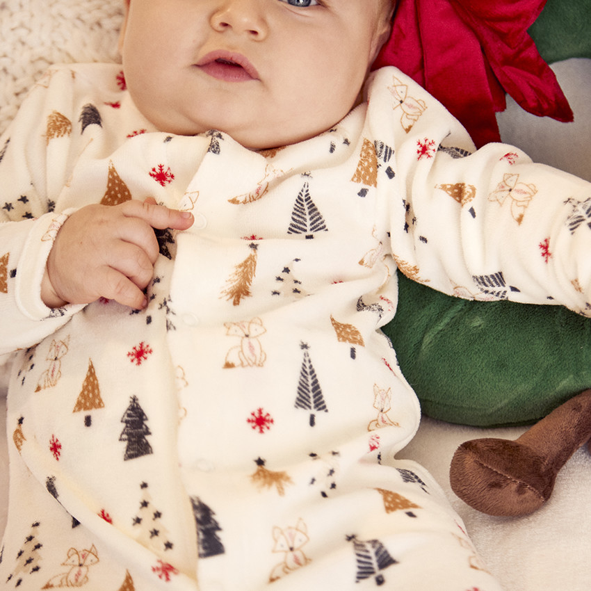 Dors-bien en velours imprimé Noël pour bébé 