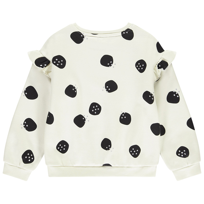 Sweat semi-oversize avec pois et volants pour fille 