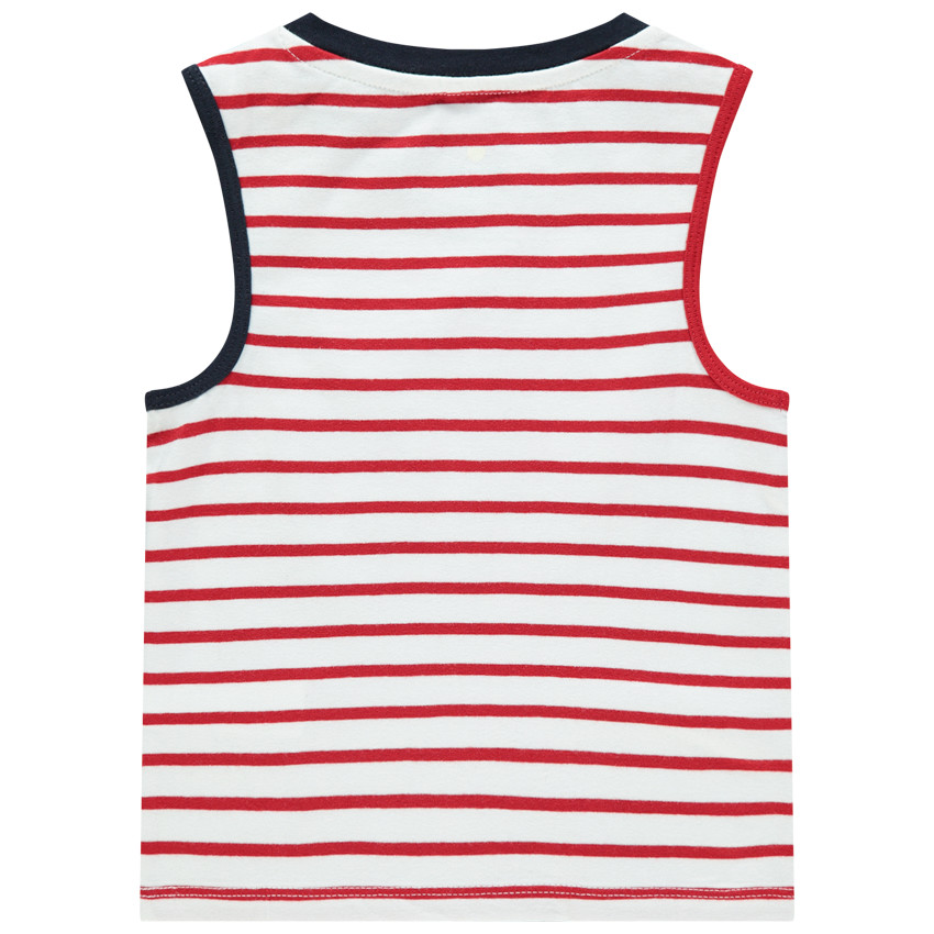 Débardeur en coton bio rayé print Smiley Baby  