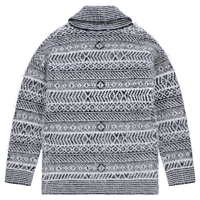 Junior - Gilet à pans en jacquard ethnique effet "poils" 