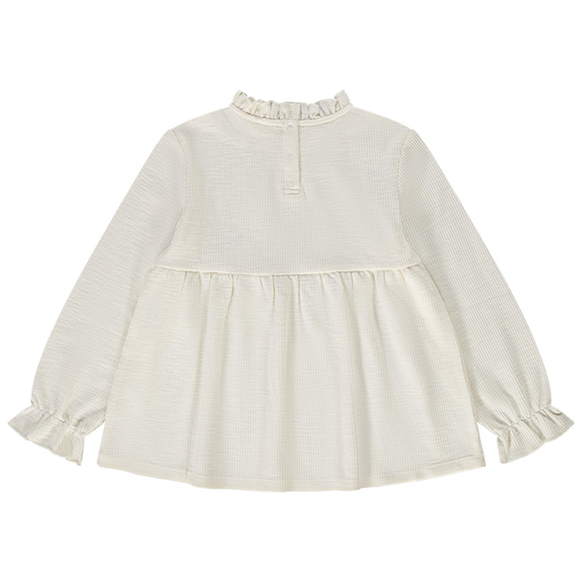 Tunique manches longues effet gaufré pour fille 