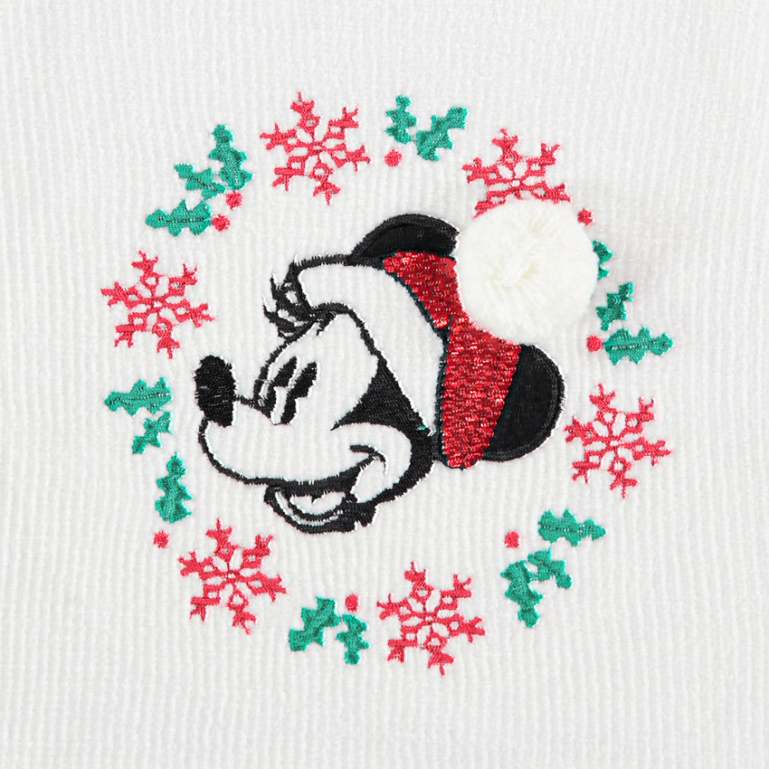 Pull en tricot uni avec Minnie esprit Noël Disney 
