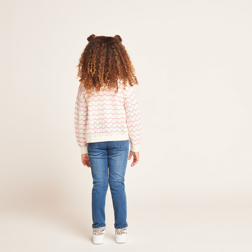 Set débardeur + gilet en tricot ajouré pour fille 