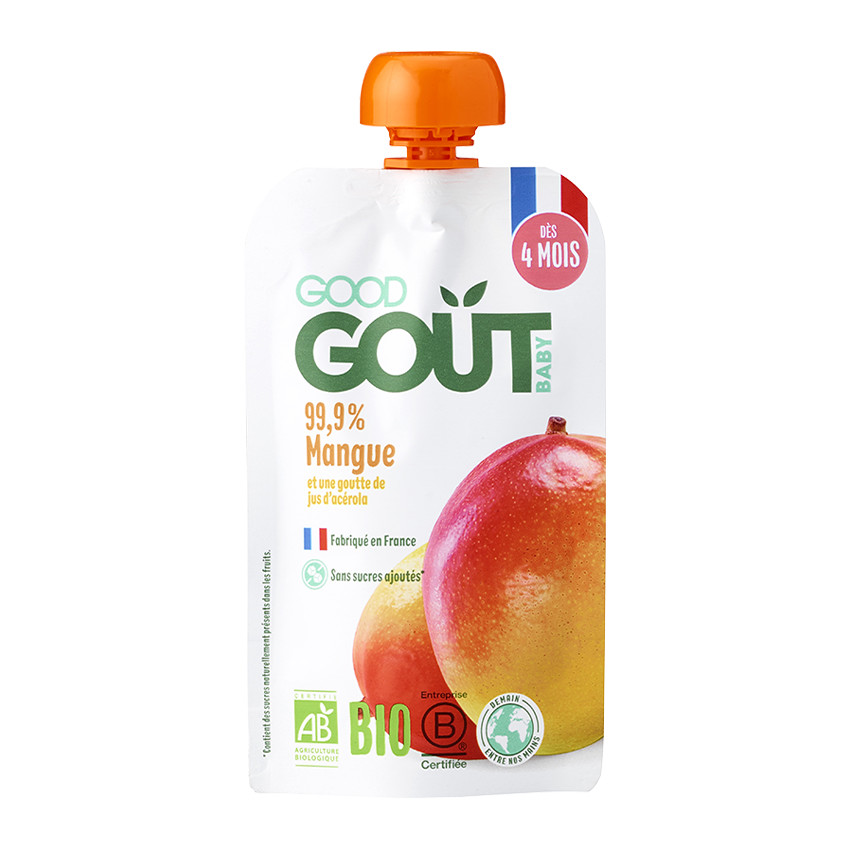 Compote de fruits en gourde mangue bio - 120g 