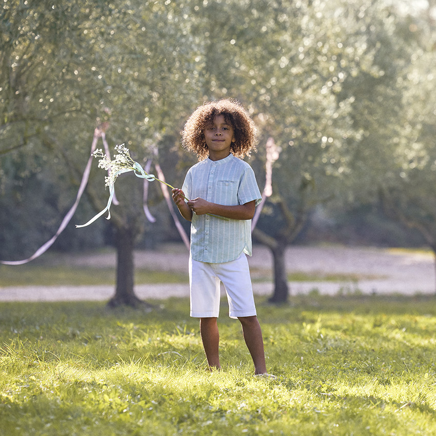 Bermuda en toile uni pour garçon  