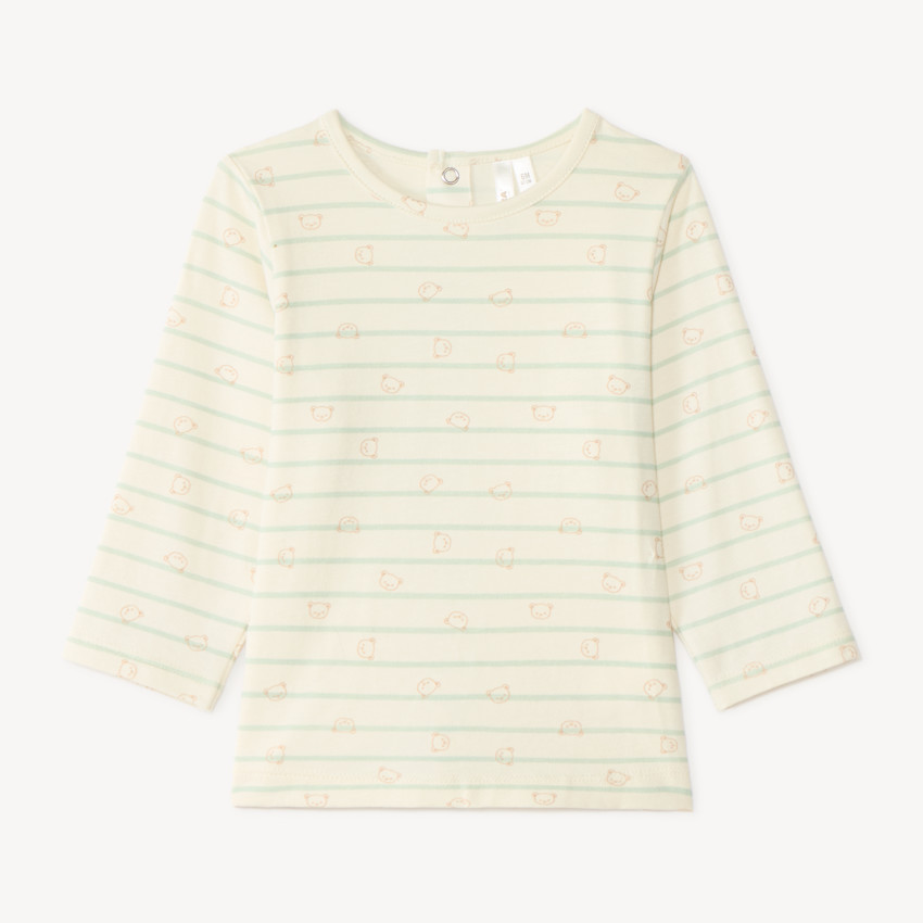 Ensemble bébé garçon salopette + t-shirt manches longues motif ourson 