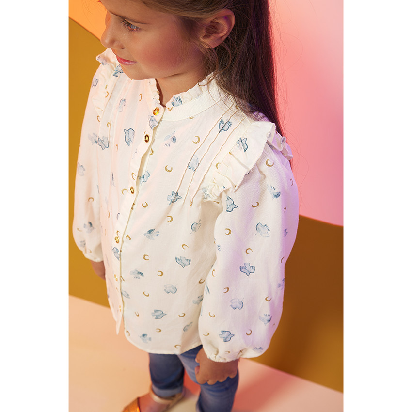 Chemise manches longues en lyocell imprimé fantaisie pour fille