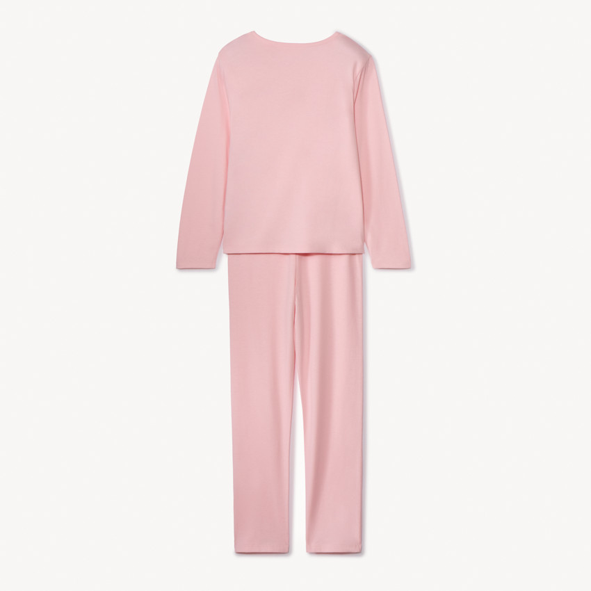 Set pyjama 2 pièces unis avec print papillon pour fille  