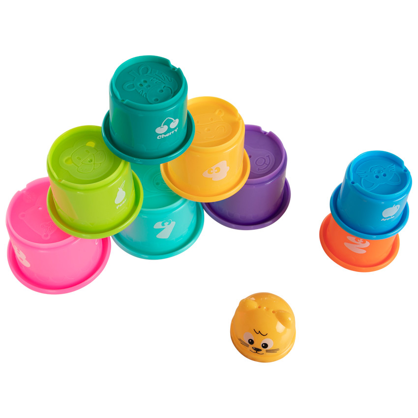 Jouet de bain tasses empilables x9 