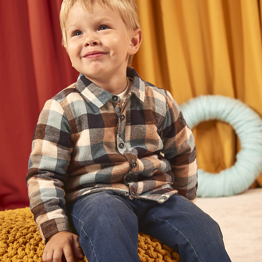 Surchemise en flanelle à carreaux pour bébé garçon 