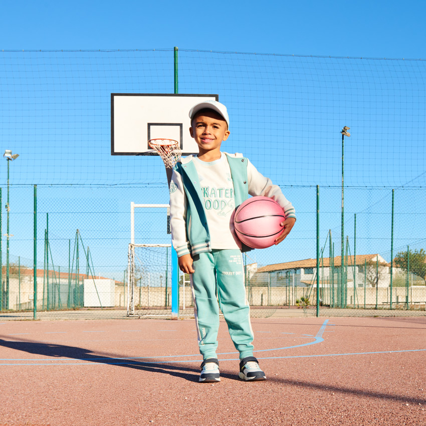 Veste teddy à capuche avec inscription 3D pour garçon