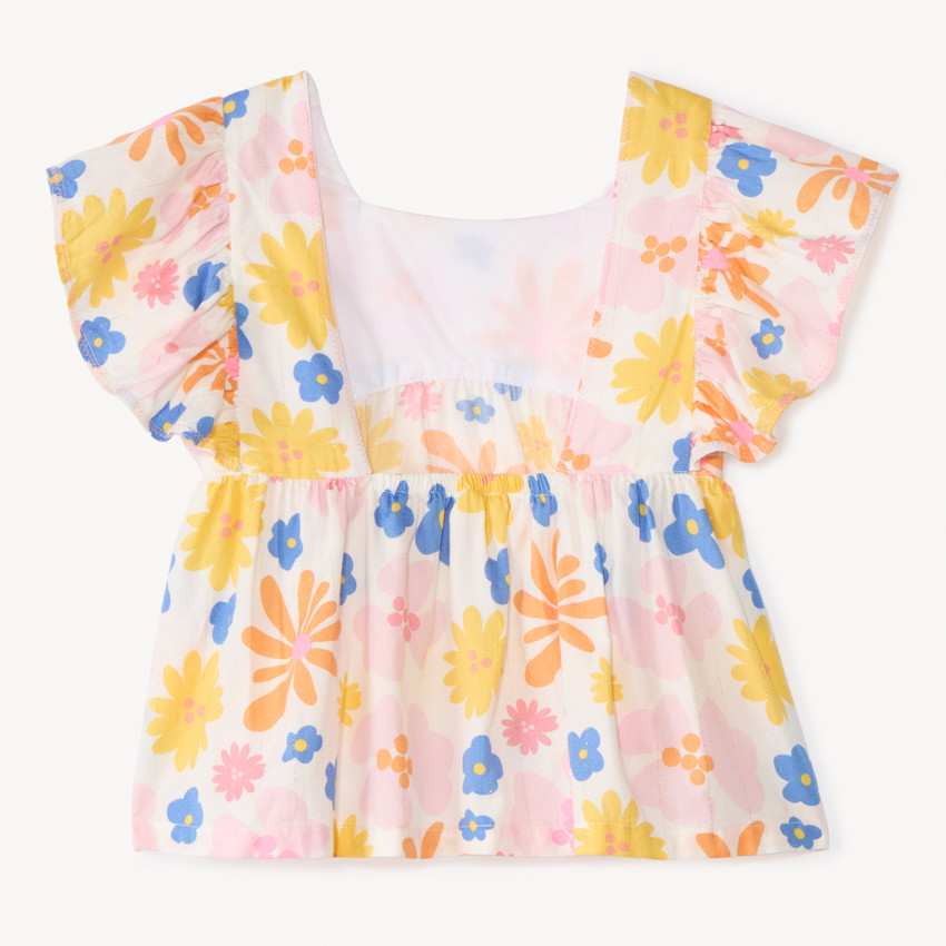 Tunique manches courtes imprimé fleuri pour fille 