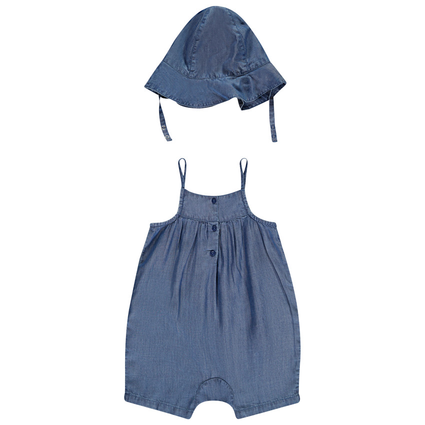 Ensemble 2 pièces effet jean avec charlotte pour bébé fille 