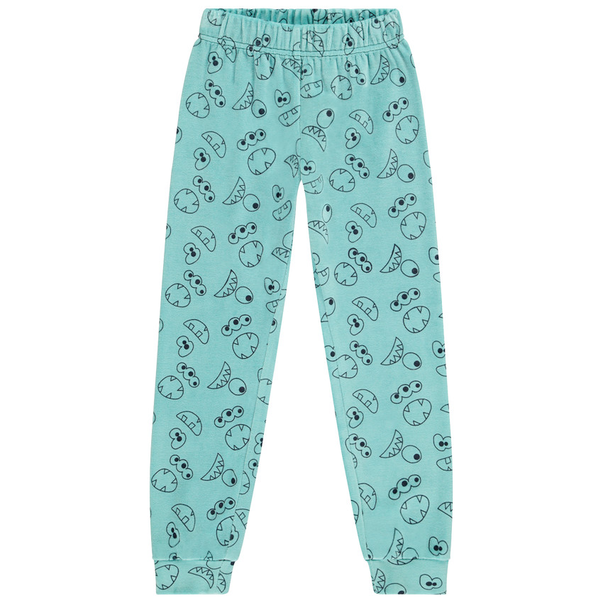 Pyjama en velours motif monstre en relief pour garçon 