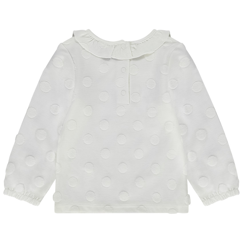 T-shirt manches longues en jersey avec pois en éponge pour bébé fille 