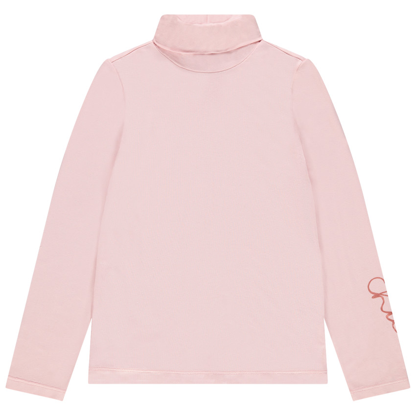 Sous-pull uni à col roulé avec inscription printée sur la manche gauche 