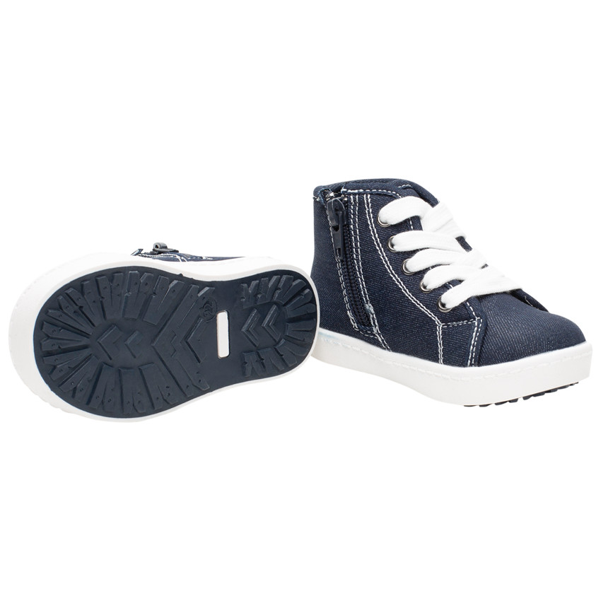 Bottillons en jean à dinosaure patché 