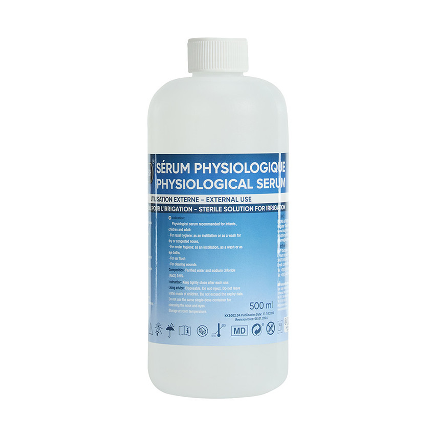 Flacon de sérum physiologique 500ml 