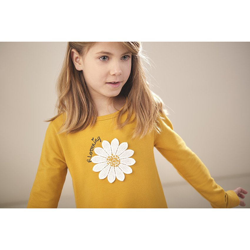 Robe manches longues effet 2 en 1 print fleurs 