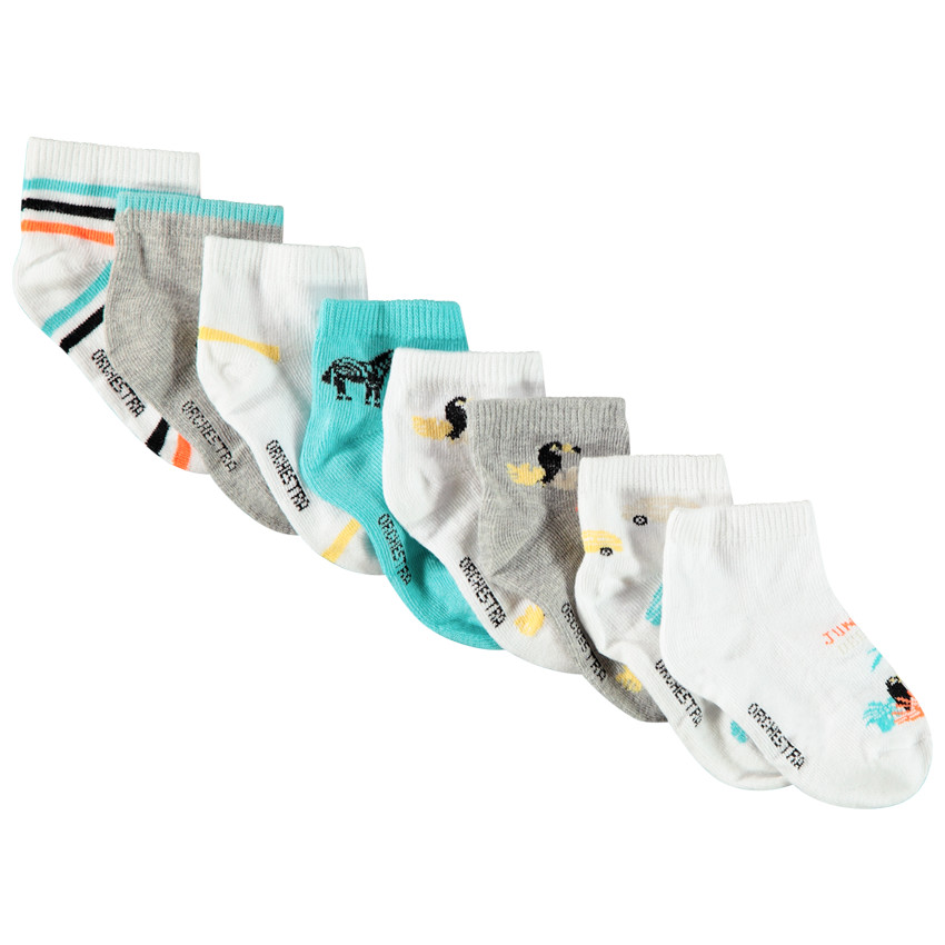 Lot de 8 paires de chaussettes courtes pour bébé garçon 