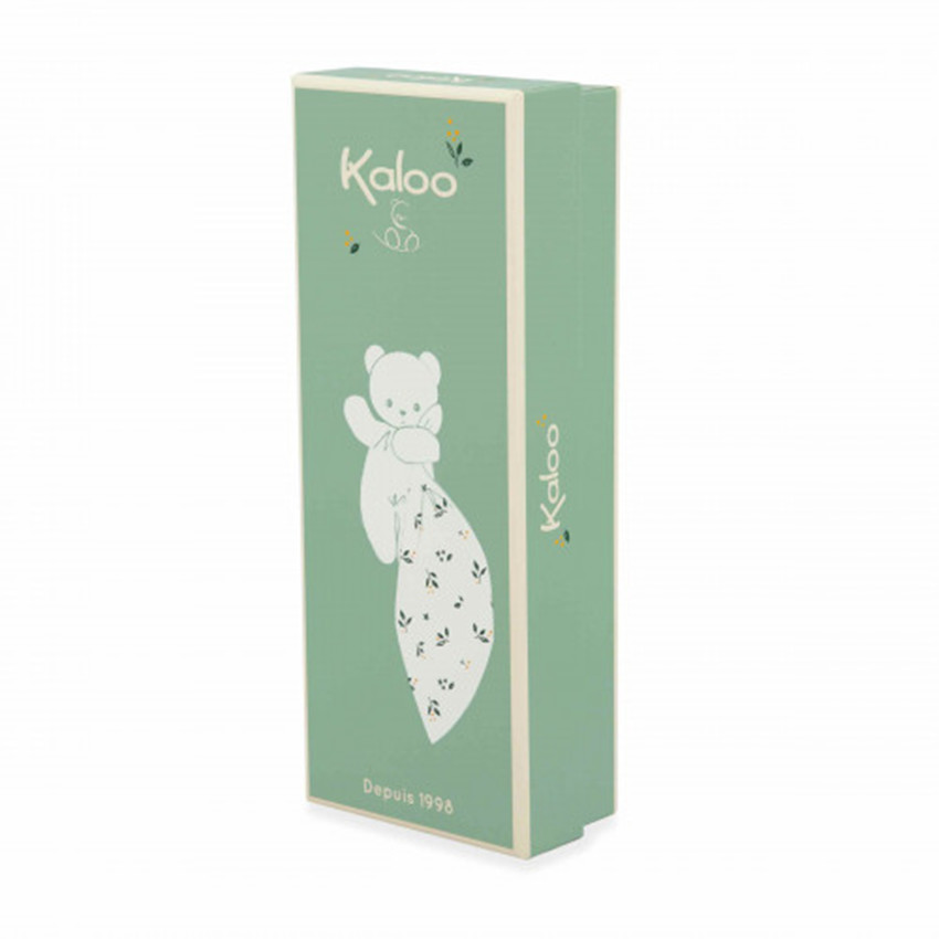 Doudou chien avec carré Vert 