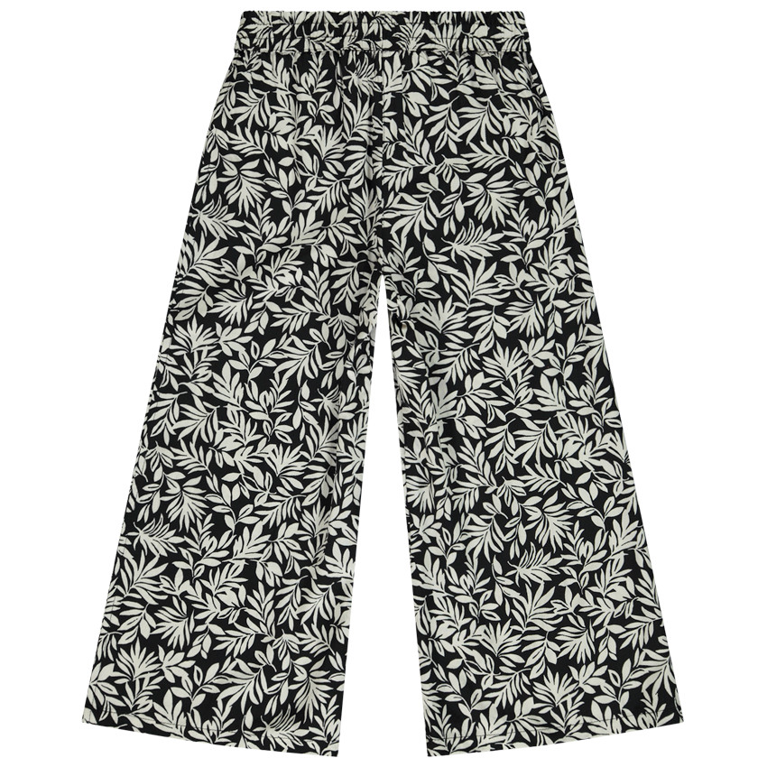 Pantalon fluide évasé imprimé feuillage pour fille 