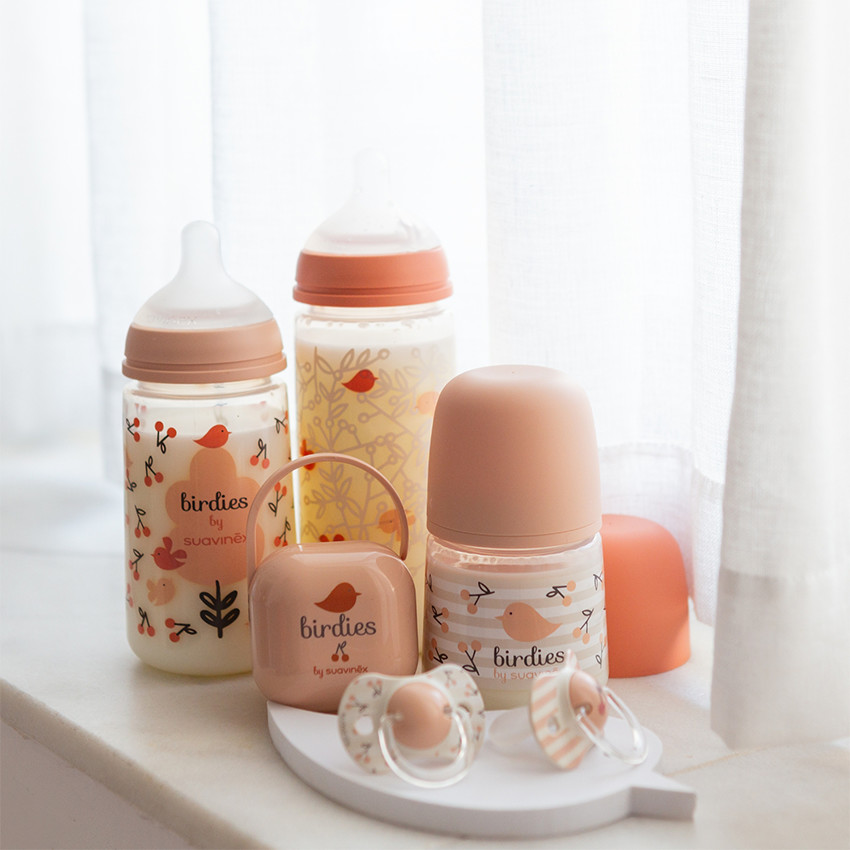 Biberon 270ml avec tétine SX Pro M Birdies rose 