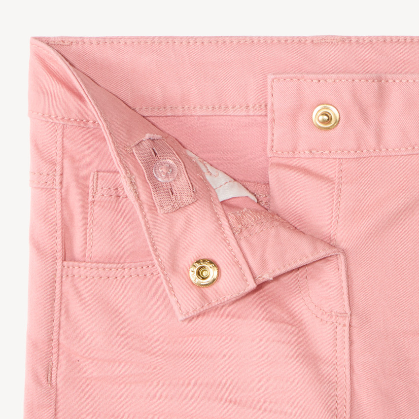 Pantalon slim bébé fille en twill uni 