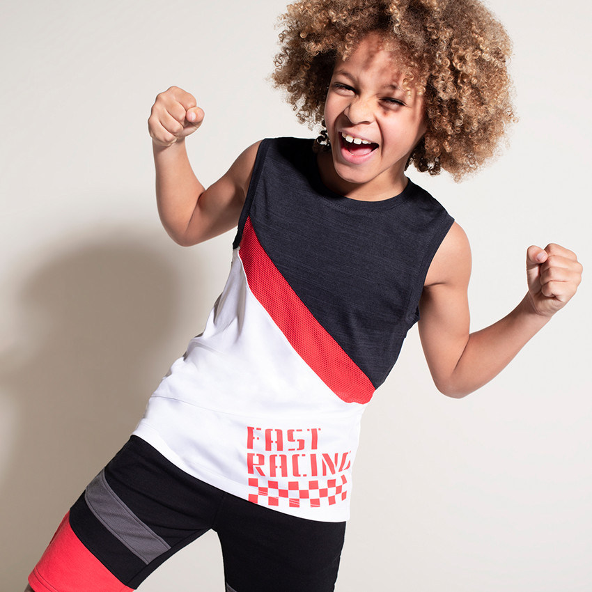 Junior - Débardeur en jersey et avec bandes en mesh 